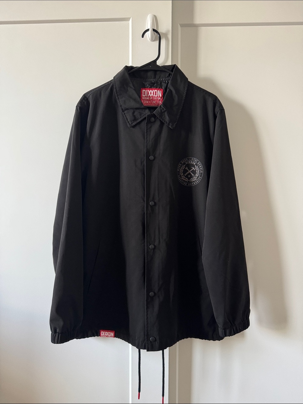 DIXXON Black Coach Jacket with Chest Logo